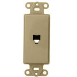 Wallplate Insert, Decora, Telephone Jack, 6P4C, Flush, Ivory By Leviton 40649-I