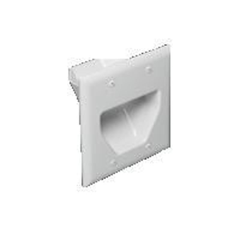 Recessed Plate, 2-Gang, White
