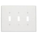 Toggle Wallplate, 3-Gang, Thermoset, White, Oversized By Leviton 88111