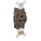 Single Receptacle, 15A, 250V, Brown, Heavy Duty, Back/Side Wired By Leviton 5661