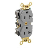 Duplex Receptacle, 20A, 125V, Gray, Heavy Duty, Back/Side Wired By Leviton 5362-GY
