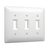 3-Gang Toggle Faceplate, White By Hubbell-TayMac 4440W