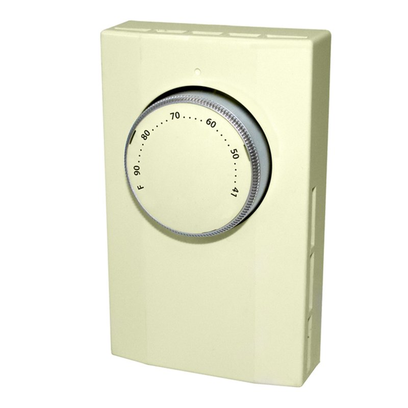 Thermostat, 1-Pole, 22A, 120-277V, Almond
