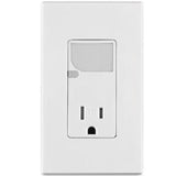 Combination Decora Receptacle / LED Guide Light, 15A, 125V, White By Leviton T6525-W