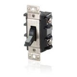 Manual Motor Switch, 30A, 600VAC, Toggle Style, 2P, Black  By Leviton MS302-DS