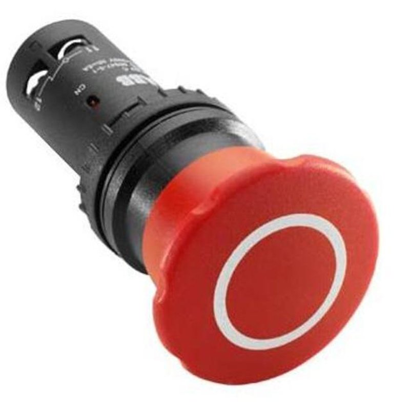 22mm Assembled Pushbutton, Push/Pull, Red, Compact