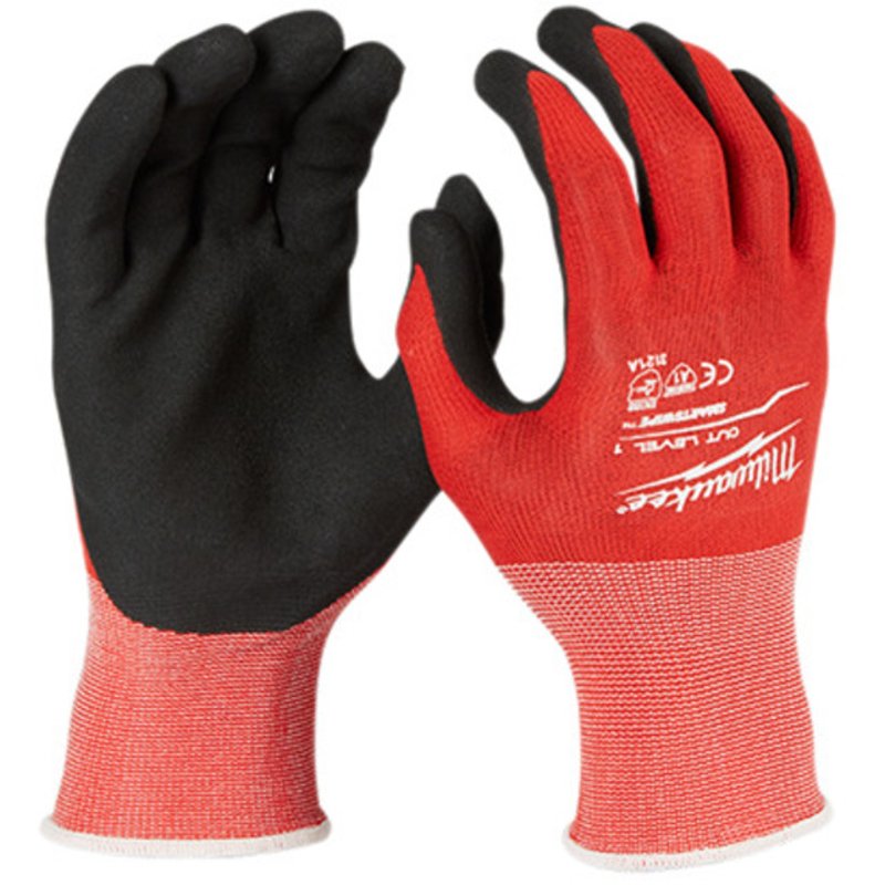 12 PK Cut Level 1 Nitrile Dipped Gloves, XL