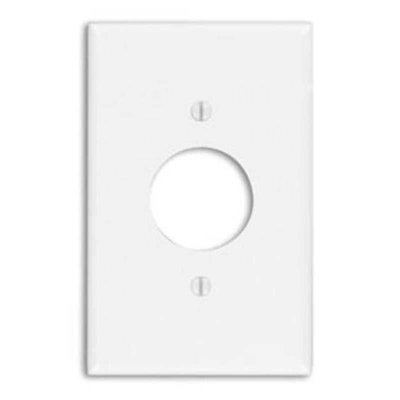 Single Receptacle Wallplate, 1-Gang, 1.406" Hole, Thermoset, White Midway