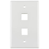 Single Gang 2P Face Plate, White  By HellermannTyton FPDUAL-W