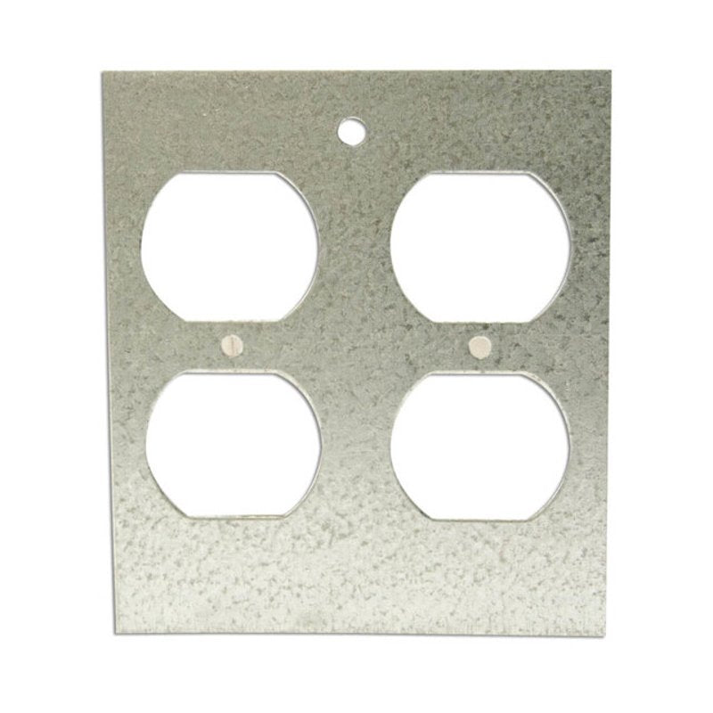 Panel Device Plate, 2-Gang, Device Type: Duplex Receptacle,Metallic