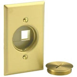 Floor Box Cover, Metallic, 1-Gang, Device Type: Data Port, Brass By Leviton 41652