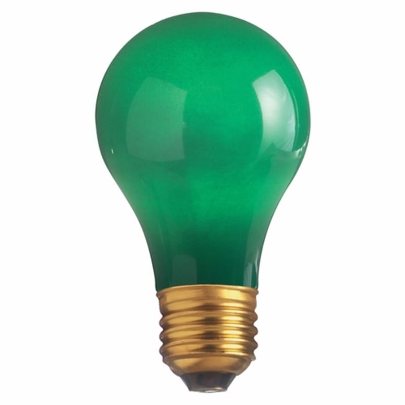 40W A19 Incandescent Lamp, Green Ceramic