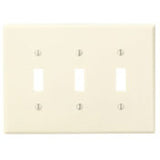 Toggle Wallplate, 3-Gang, Thermoset, Ivory, Midway By Leviton 80511-I