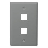 Wallplate, 1-Gang, 2-Port, Grey By DataComm Electronics 20-3002-GY