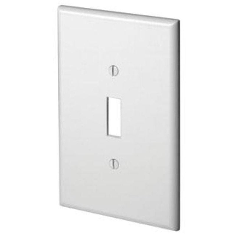 Toggle Wallplate, 1-Gang, Thermoset, White, Oversized