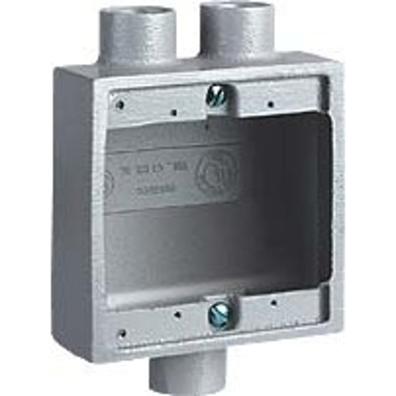 Double Fs Box FS Device Box Extension, 2-Gang, Type FS, 3/4