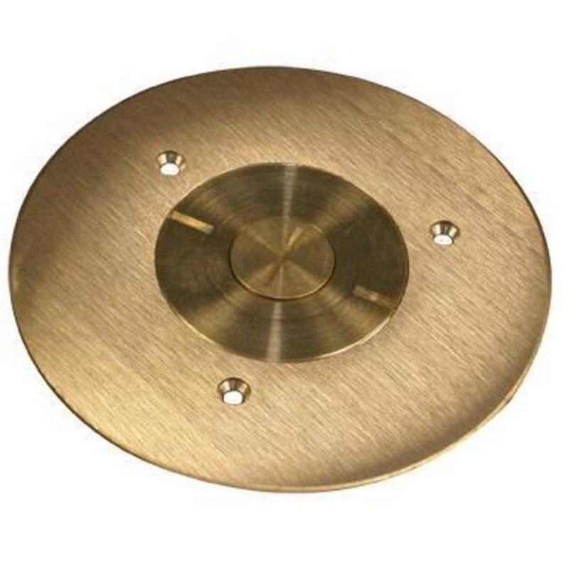 Round Single Receptacle Cover, 5-1/2" Diameter, Metallic