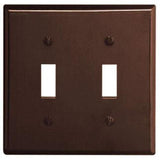 Toggle Switch Wallplate, 2-Gang, Thermoset, Brown By Leviton 85009