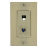 Wall Plate & Connector, F Coaxial and Telephone Jack, Decora, Ivory  By Leviton 40159-I