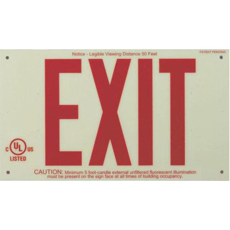 Exit Sign, Glow, Frameless