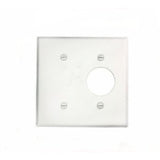 Comb. Wallplate, 2-Gang, Single Rcpt. - 1.406