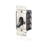 Manual Motor Switch, 40A, 600VAC, Toggle Style, 3P, Black By Leviton MS403-DS