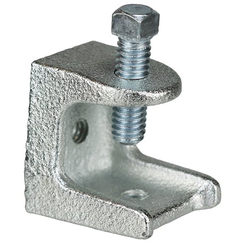 Beam Clamp, Size: 1/4-20, Material: Malleable Iron