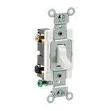 Double Pole Switch, 20 Amp, 120/277V, White, Side Wired, Commercial By Leviton CS220-2W
