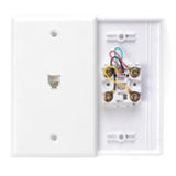 Wallplate, Telephone Jack, 1-Gang, 6P4C, Screw Terminals, Ivory  By Leviton 40949-I