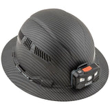 Hard Hat, KARBN™, Vented Full Brim, Class C w/Headlamp By Klein 60347