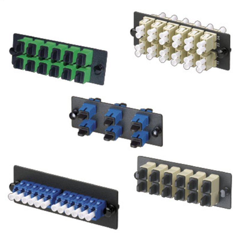 LC Fiber Adapter Panel, 6 Duplex, Singlemode, Adapters, Blue