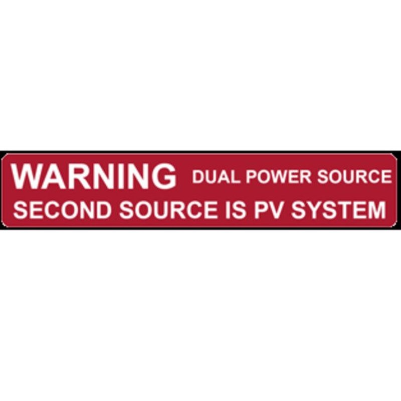 Solar Label, Warning/Dual Power, Red, 50-RL