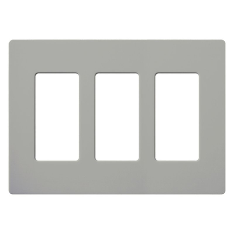 Dimmer/Fan Control Wallplate, 3-Gang, Gray, Claro Series