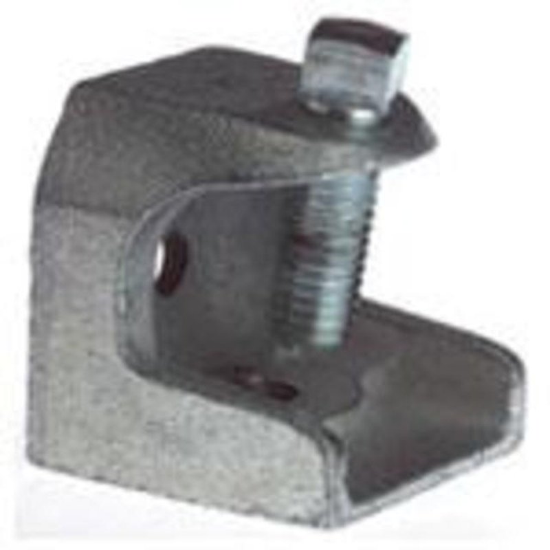 Beam Clamp, 3/8-16 Rod, 1 IN Thickness, 1300 LB Load, Malleable Iro