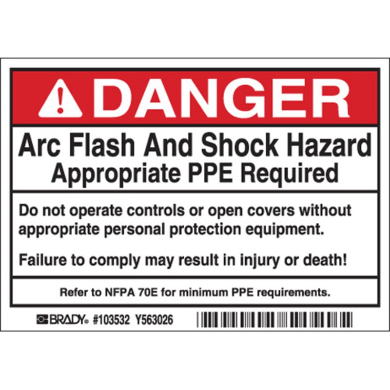 DP- 3.5x5 Arc Flash & Shock Label, 5 Pk