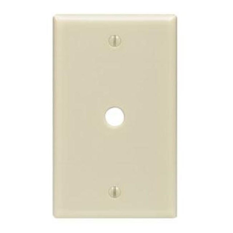Phone/Cable Wallplate, 1-Gang, .406" Hole, Ivory Thermoset
