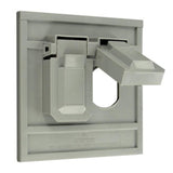 Weatherproof Cover, 1 Gang, Duplex Type, Horizontal Mount, Thermoplastic Nylon, Gray By Leviton 4986-GY
