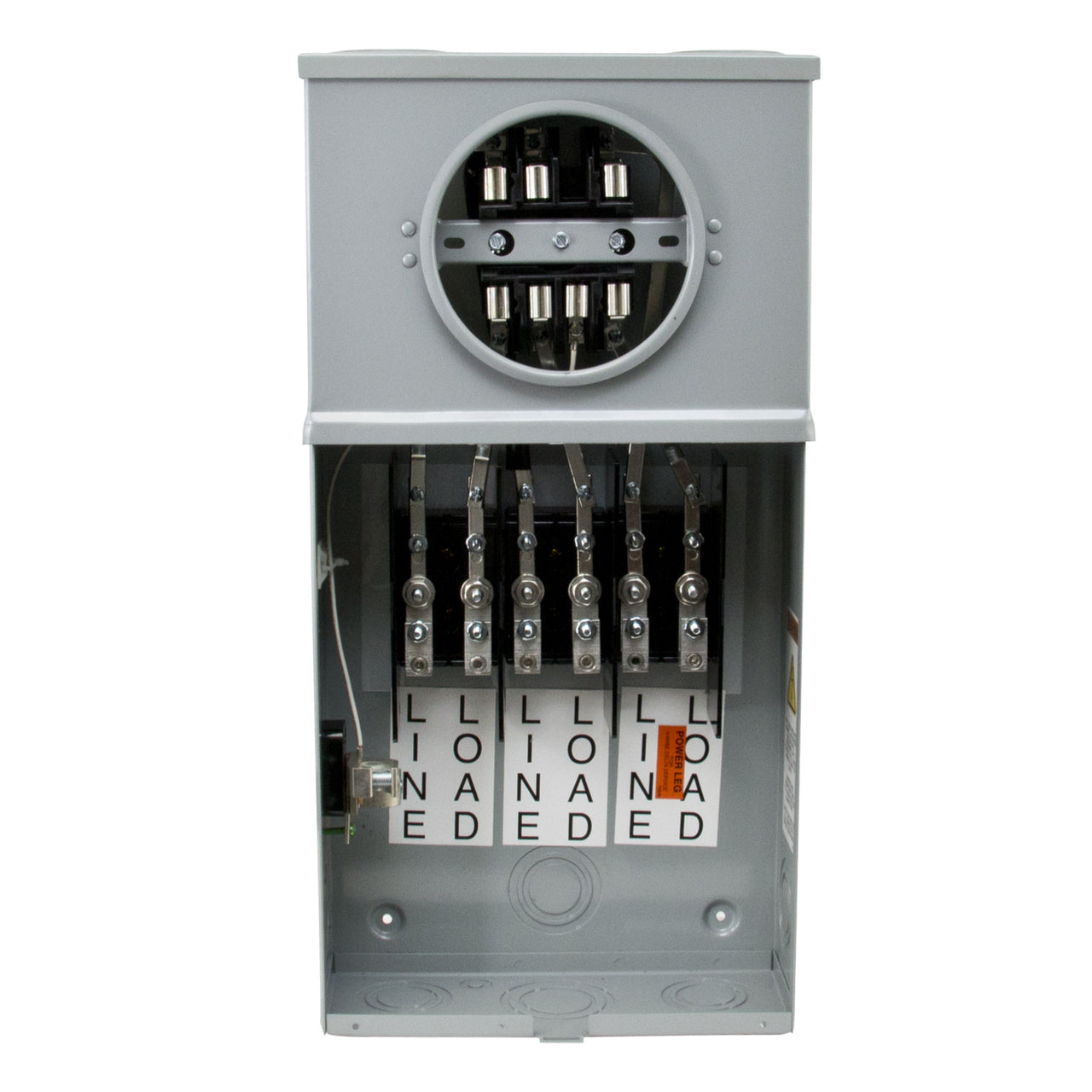 Meter Socket, 100A, 3PH, 7 Jaw, 600VAC, Ring Type, Test Block Bypass By Eaton B-Line 117 TB
